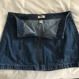 Front Zip Jean Skirt
